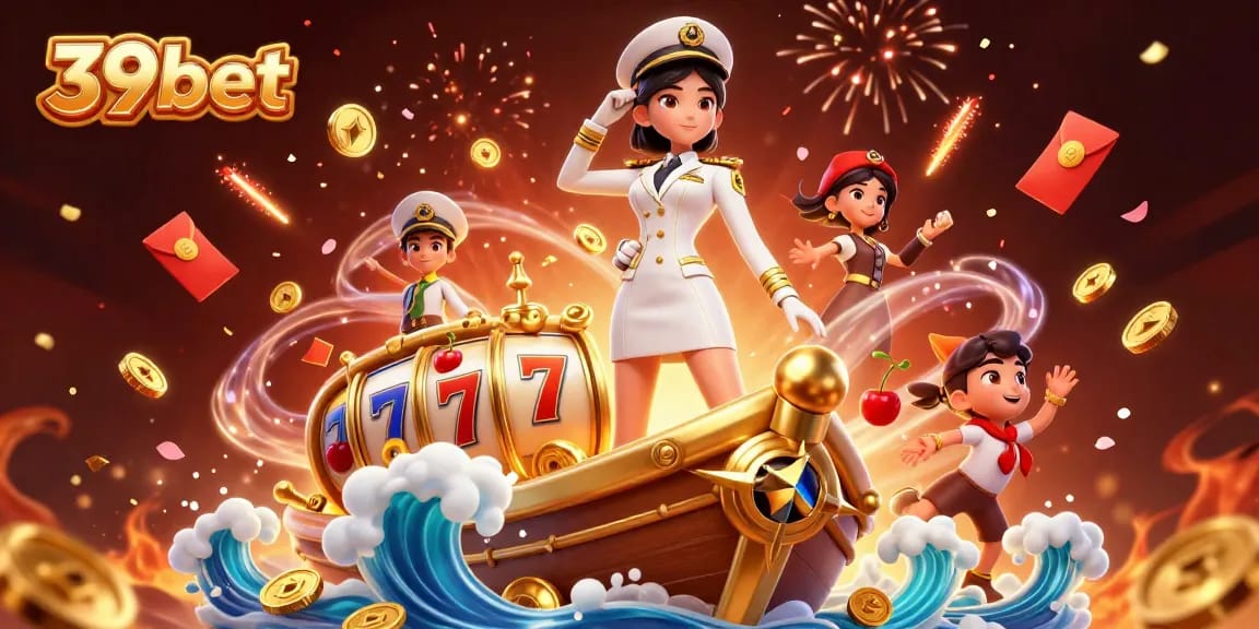 Bet and win with 39bet at an exciting online casino experience featuring slot reels and festive elements.