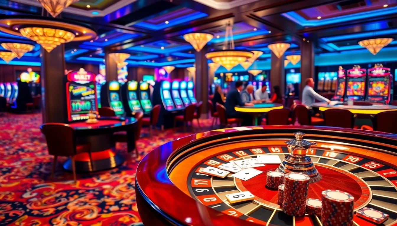 Engage in thrilling gameplay at https://mk8.sh/ with vibrant casino visuals, roulette, and excited players.