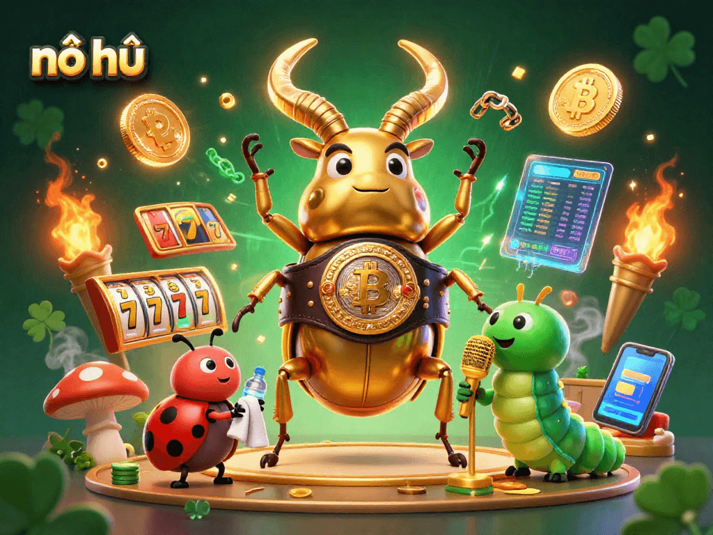 Engage with nổ hũ jackpot excitement featuring dynamic 3D characters and vibrant casino elements.