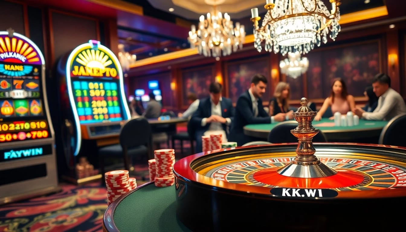 Experience the thrill of winning at kkwin's luxurious casino tables and slot machines.
