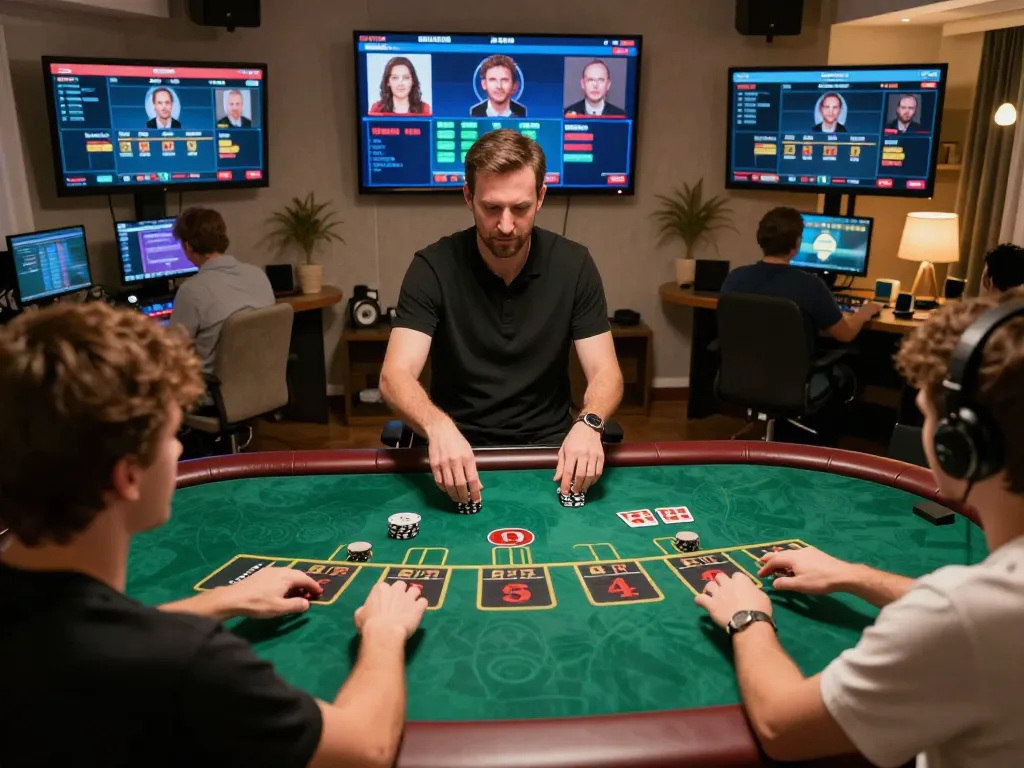 Engaging with GK88's live blackjack game in a cozy home setting, showcasing interactive gameplay.