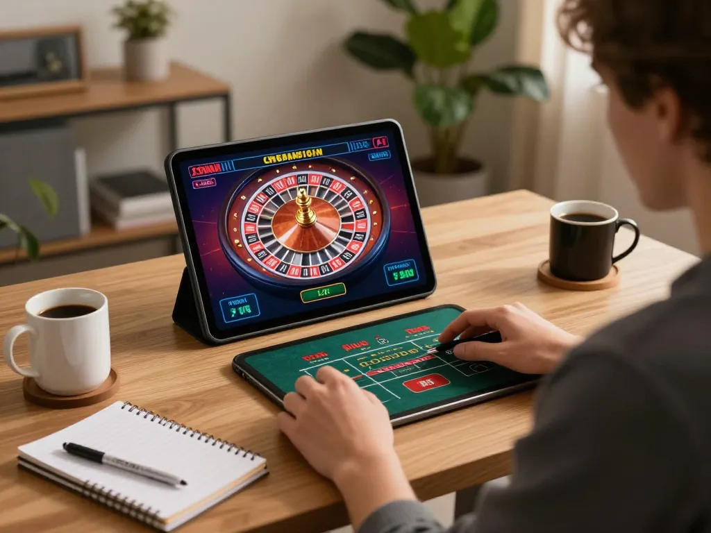 Engaging online gameplay at luck8 with live dealer roulette in a cozy home setting