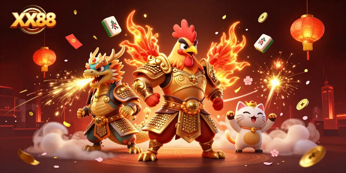 Engage in thrilling gameplay at XX88 with vibrant characters and festive casino elements.