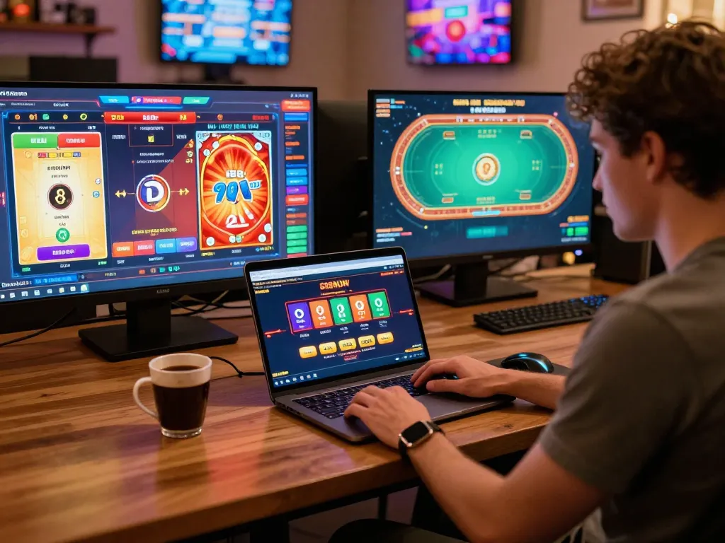 Engaging online poker gameplay on 888NOW platform with a strategic focus and cozy home setup