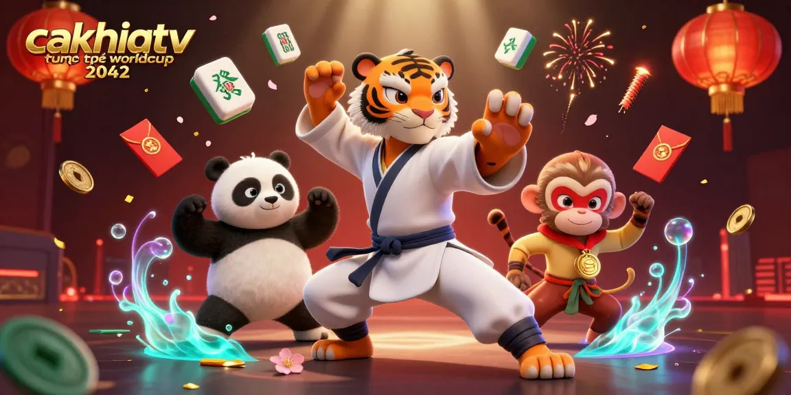 Experience excitement with CakhiaTV trực tiếp Worldcup 2042 showcasing thrilling football action and festive visual elements.