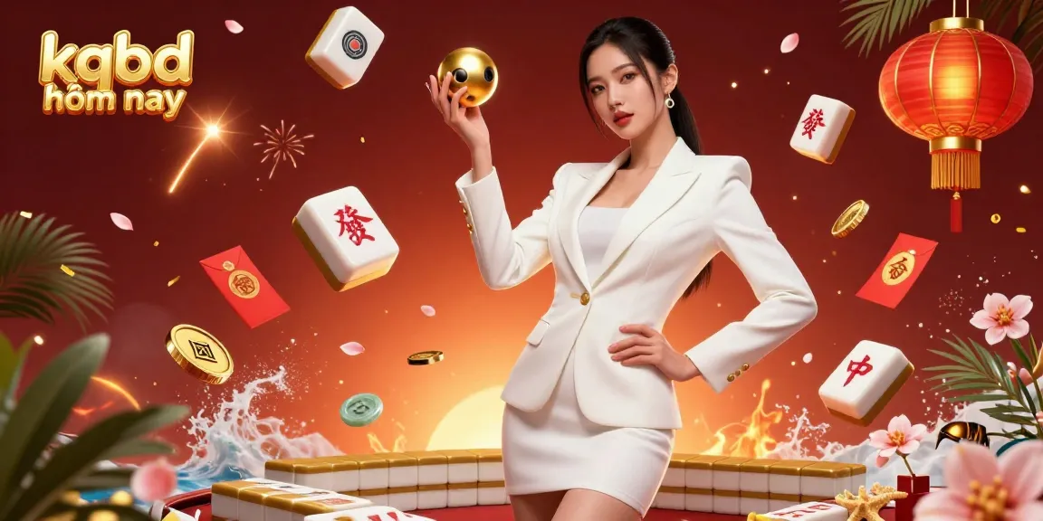 Experience kqbd hôm nay with dynamic elements showcasing a confident woman holding a golden roulette ball set in a vibrant casino scene.