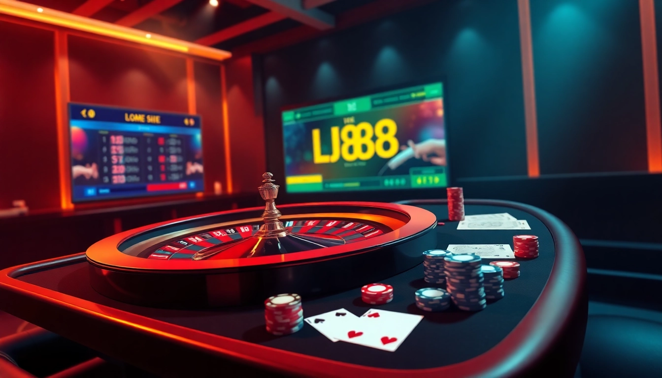 Experience thrilling gameplay at UU88 with engaging casino elements like poker chips and roulette wheels.