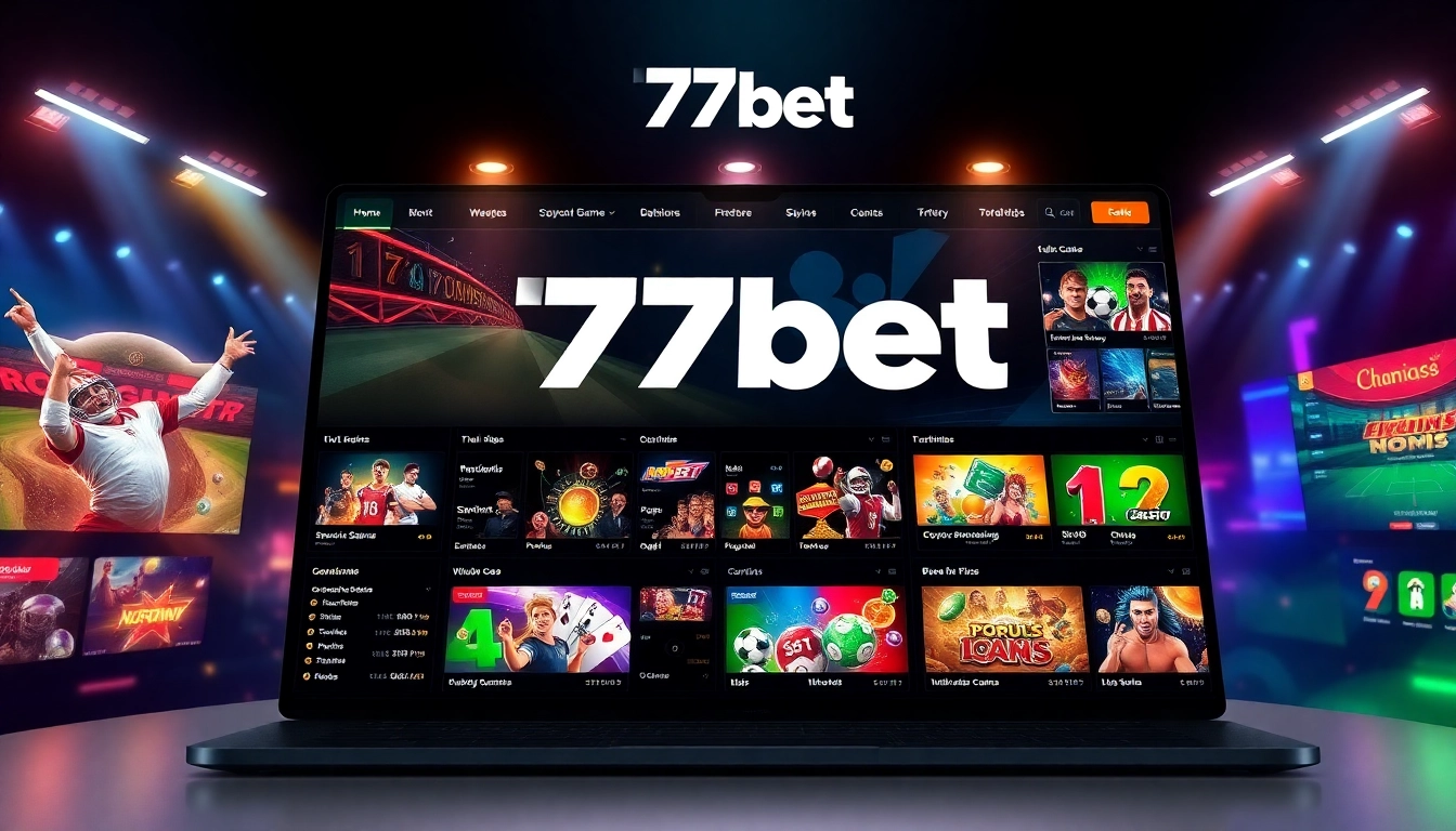 77bet online betting platform showcasing vibrant gaming options and dynamic user interface.