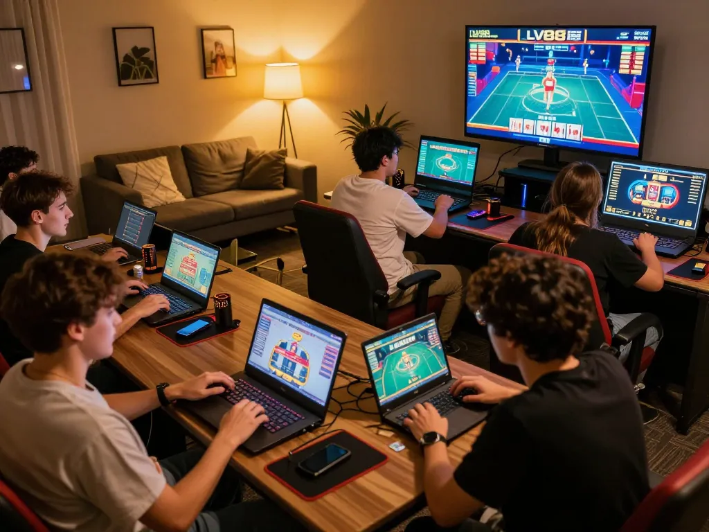 Players enjoying an online game at LV88 casino, showcasing an engaging and responsible gaming atmosphere.