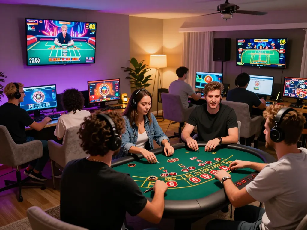 Players enjoying live dealer games at O8's online casino platform, showcasing excitement and strategy.