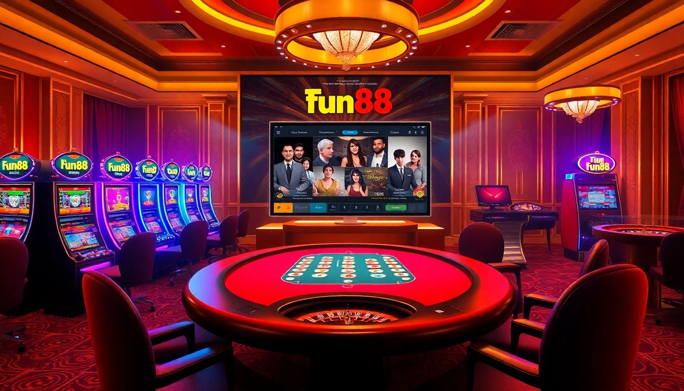 Players engaging in high-stakes poker and roulette on Fun88's vibrant online platform.