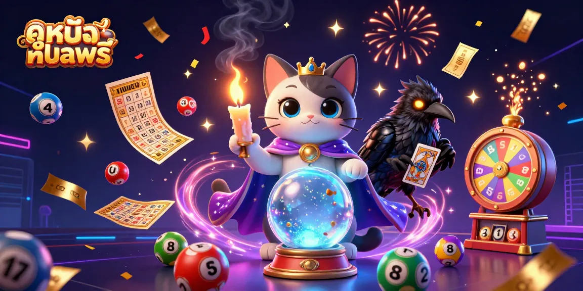 Experience ดูหนังออนไลน์ฟรี with vibrant lottery elements and mystical characters in a dynamic scene.