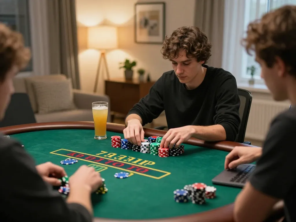 Engaging in strategic gameplay at llwin's live dealer blackjack from a cozy home setup