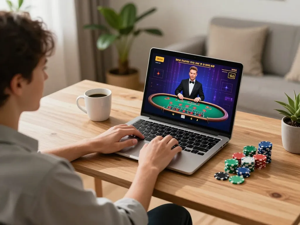 Engaging gameplay at rr88 online casino with a player immersed in live dealer blackjack.