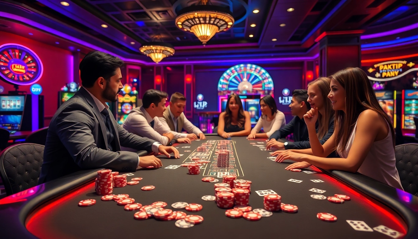 Exciting gaming atmosphere showcasing rikvip's vibrant poker action with professional dealers.
