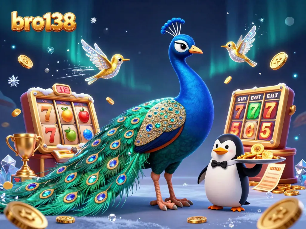 Engage with the thrilling world of bro138 casino, featuring vibrant characters and dynamic slot elements.