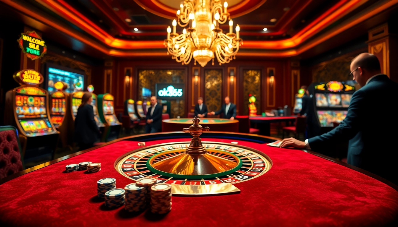 Experience the thrill of gaming with ok365 in a luxurious casino setting.