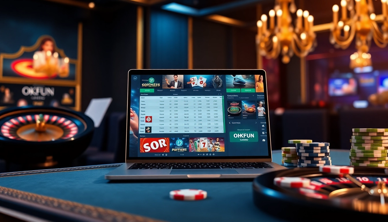 Experience Okfun’s exciting online gambling interface with vibrant games and sleek design.