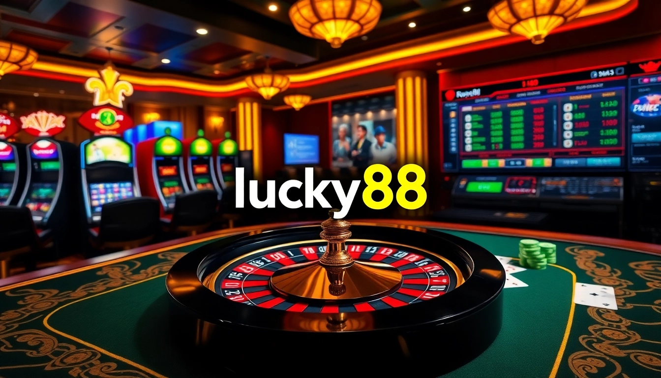 Experience the excitement of online gambling with nhà cái lucky88's vibrant casino scene filled with roulette and poker.