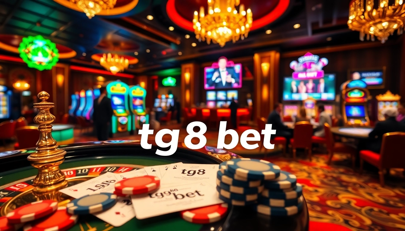 Experience the excitement of tg88 bet at a luxurious casino with vibrant tables and engaging games.