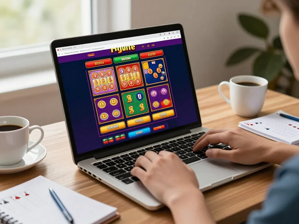 Sunwin player engaging with the online gaming interface from home, creating an inviting entertainment atmosphere.