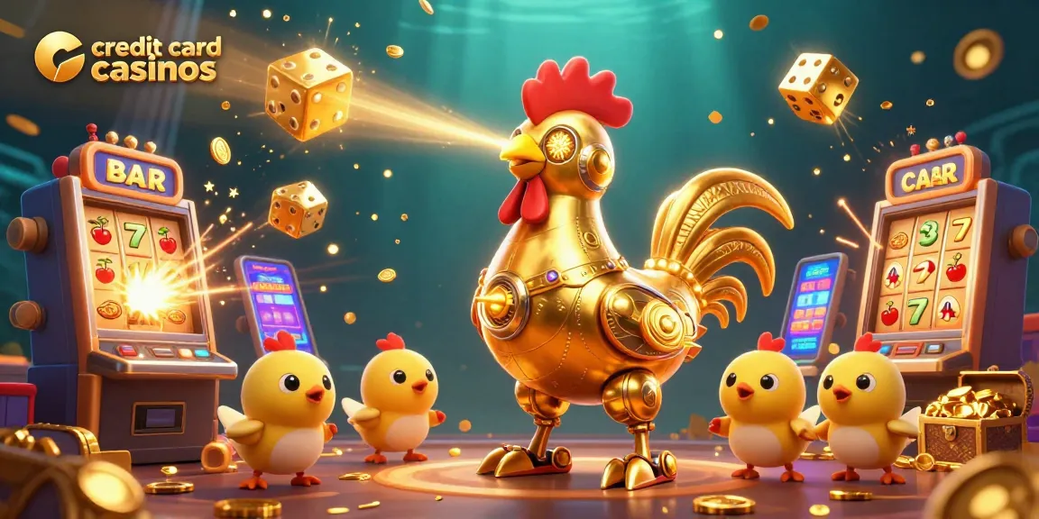 Engage in exciting gameplay at credit card casinos with vibrant elements and golden prizes.