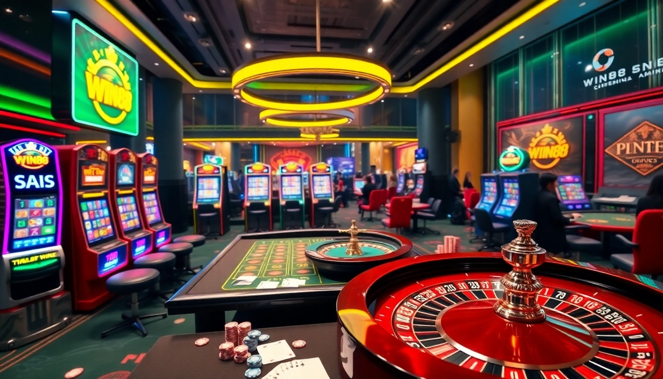 Win88 online casino scene with vibrant tables and engaging gameplay.
