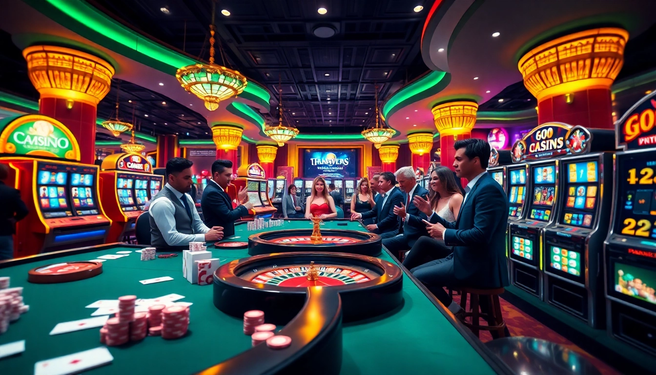 Experience the excitement of GO8 with vibrant slot machines and elegant casino tables.