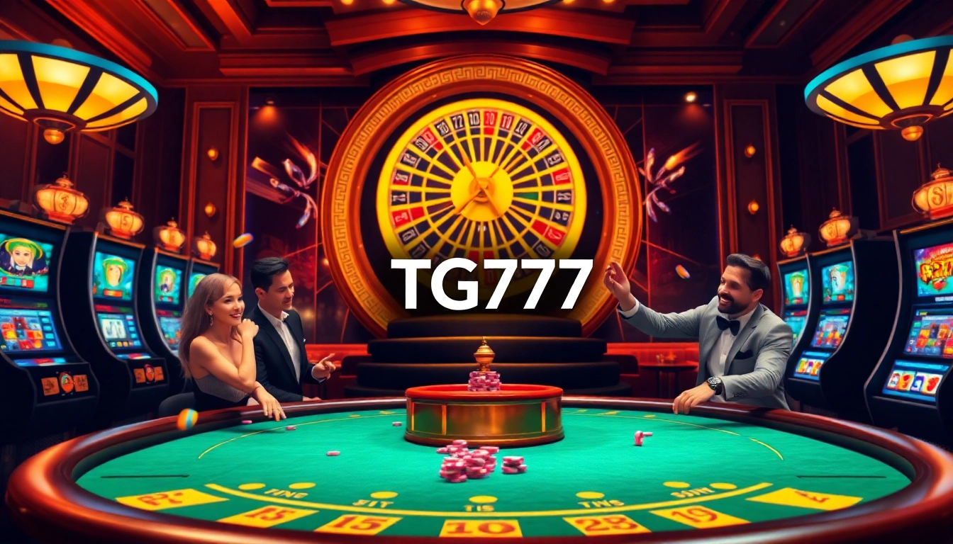 Experience the excitement of TG777 online casino with elegant poker and vibrant slot machines.