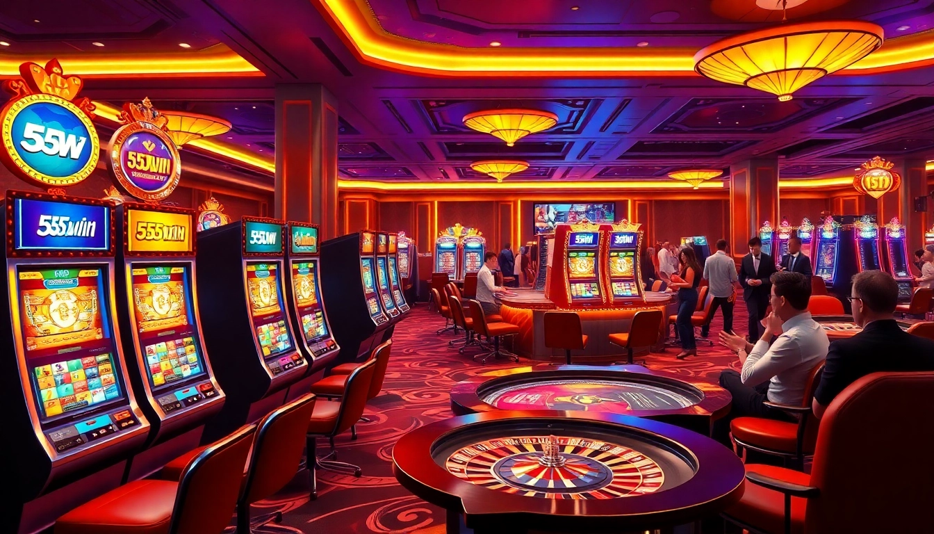 Players enjoying the exciting gaming experience at 555WIN online casino.