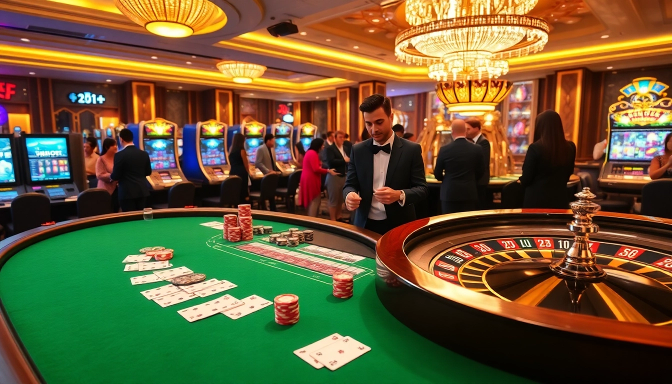 Exciting poker game action at Kingfun club casino table with vibrant chips and cards.