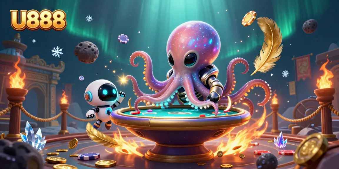 Experience thrilling betting adventures with U888's vibrant casino atmosphere and dynamic gameplay illustrations.