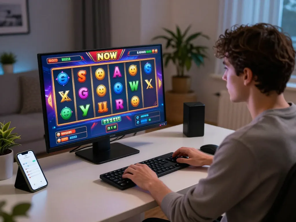Engaging gameplay on hitclub363 with vibrant slots on screen, showcasing strategic online gaming.