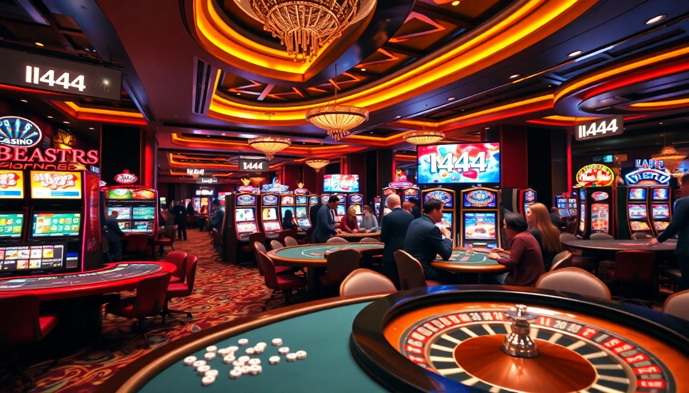 Experience thrilling gameplay at L444 casino with vibrant gaming tables and engaging players.