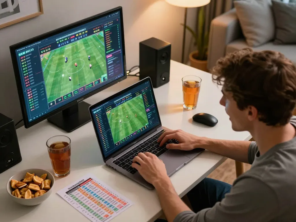 Person analyzing live odds at tylekeonhacai88 for sports betting during an online session
