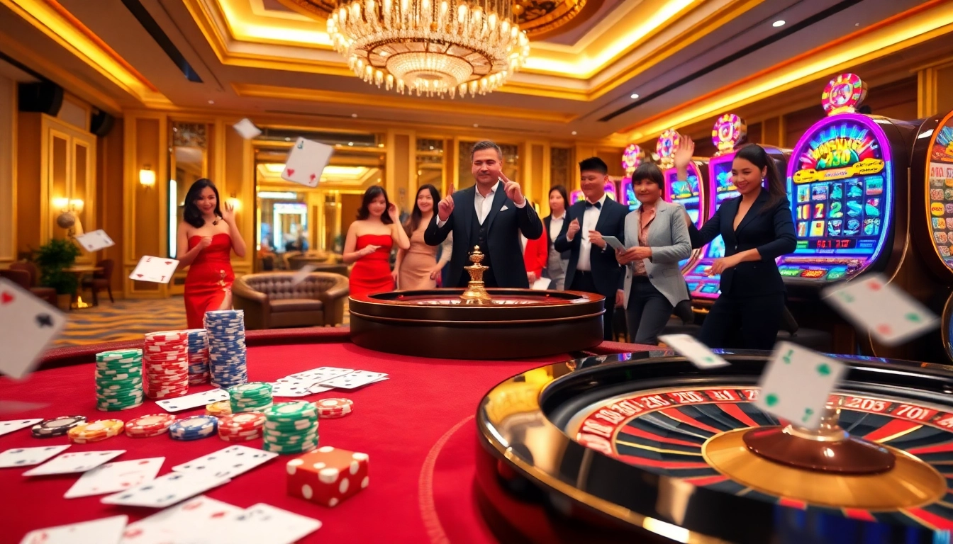 Experience high-stakes poker and thrilling casino games at tg88 with vibrant chips and a gleaming roulette wheel.