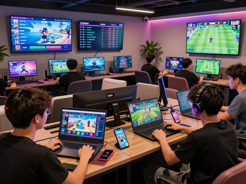 Interactive gaming experience at DA88 with users engaged in diverse online activities.