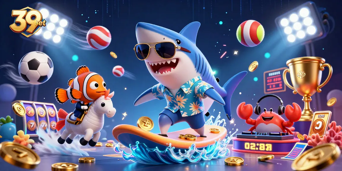 Engage with 39bet's ultimate casino adventure, featuring dynamic cartoon characters and vibrant gaming elements.