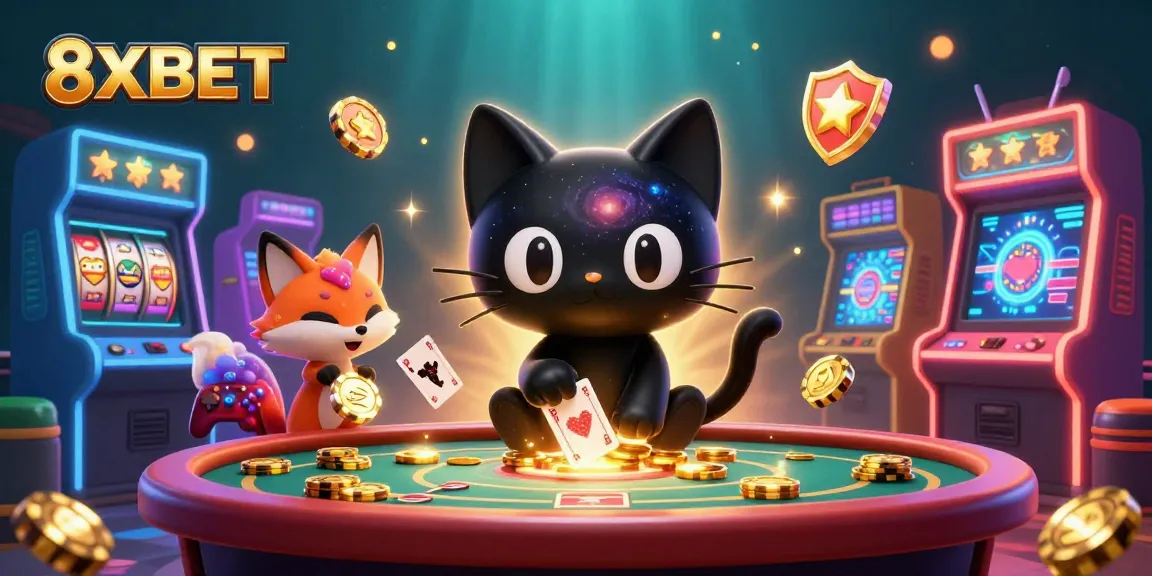 Experience thrilling gameplay at 8XBET with a cosmic casino scene featuring vibrant characters and dynamic elements.