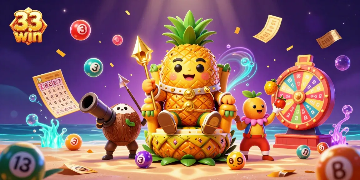 Experience the excitement of 33 win with vibrant casino elements and colorful characters in action.