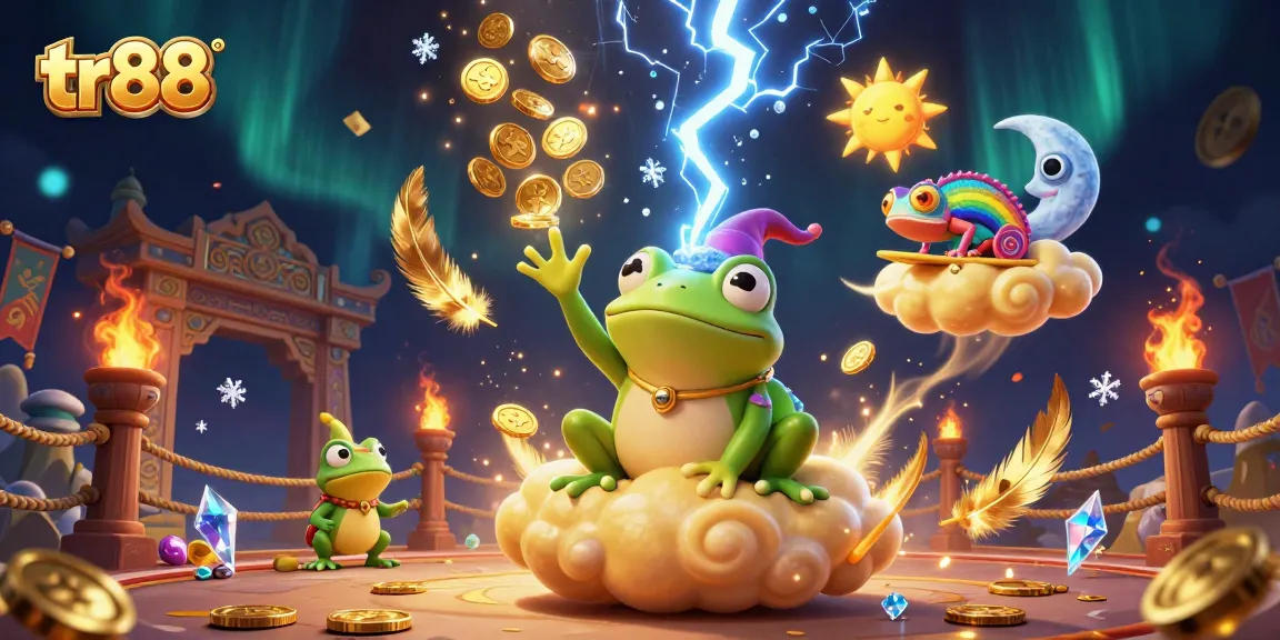 Experience the thrills of tr88 with golden coin storms and dynamic casino elements in a vibrant 3D scene