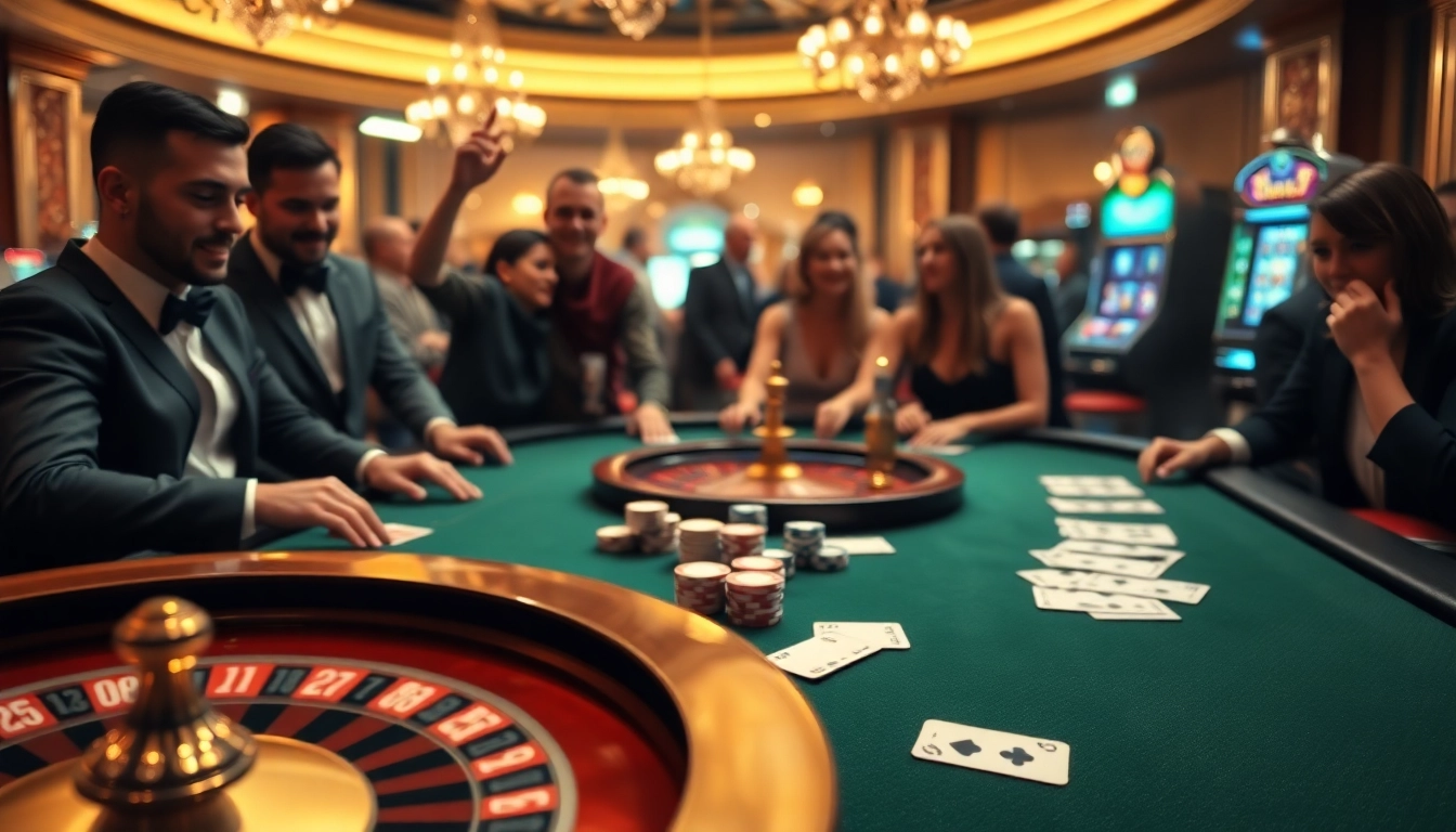 Experience the excitement of the 77ball game at a vibrant casino table filled with players.