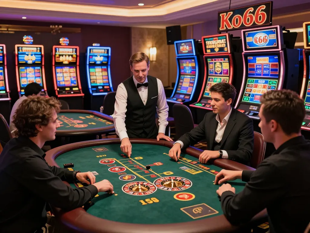 Exciting live dealer gameplay at KO66 online casino featuring vibrant tables and engaging dealers.