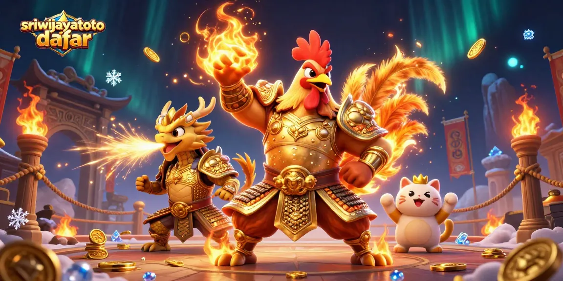 Join the action with sriwijayatoto daftar in this vibrant gambling illustration showcasing epic characters.