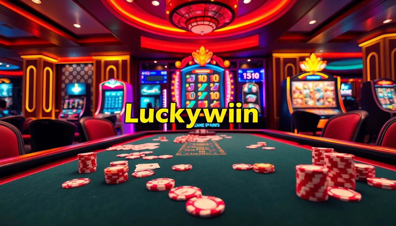 Experience lively action at Luckywin casino with vibrant poker games and luxurious slot machines.