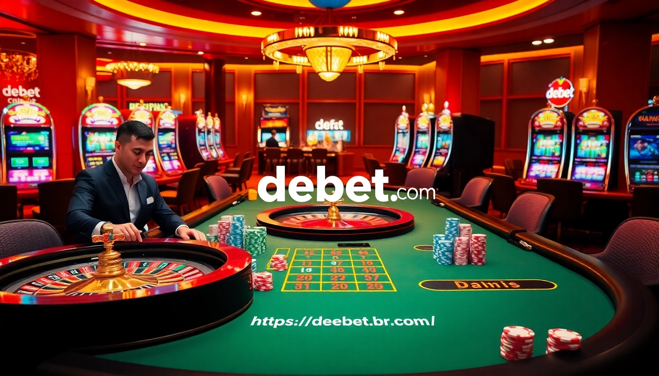 Experience thrilling gameplay at https://debet.br.com/ with vibrant poker tables and engaging slot machines.