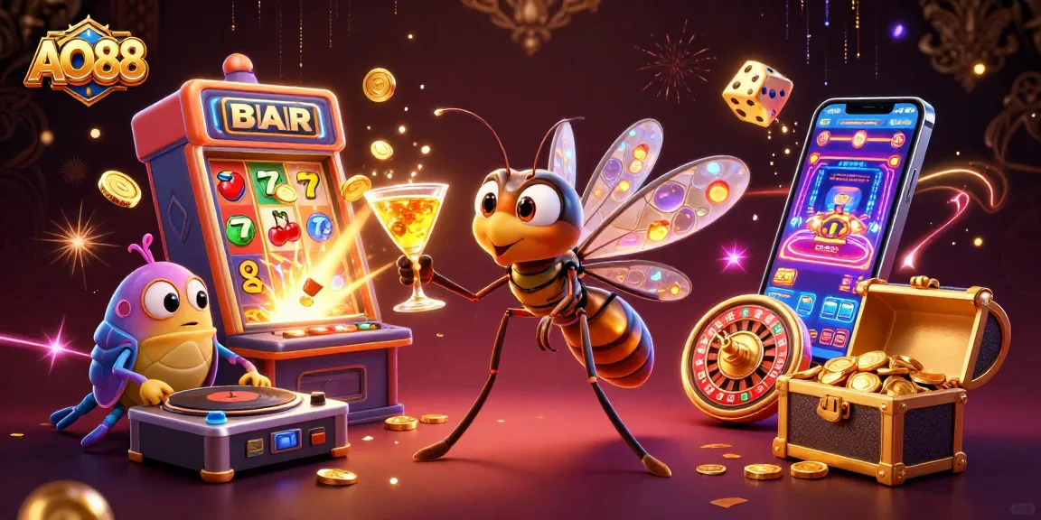 Experience dynamic casino action with AO88, featuring a 3D frozen-in-amber mosquito mascot and more!