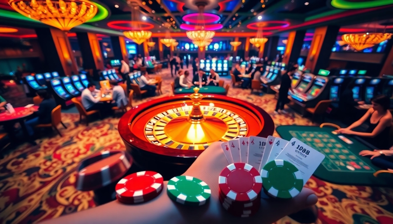 Players enjoying the excitement of the casino floor featuring ip88 audio devices for ultimate ambiance.