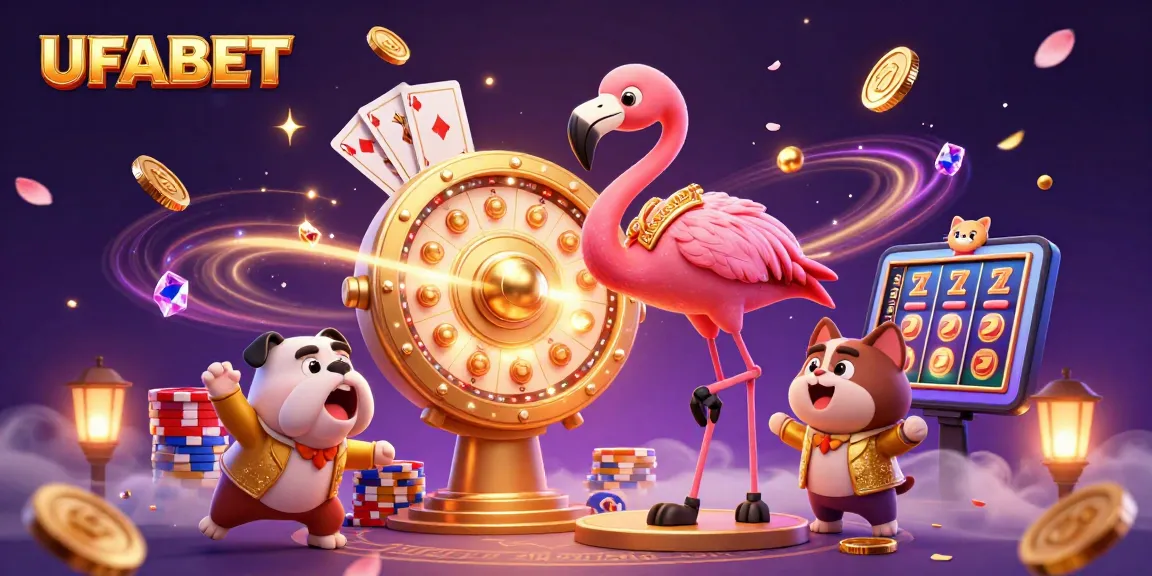 Engage with thrilling UFABET betting fun at the vibrant cartoon casino scene with games, excitement, and energy!