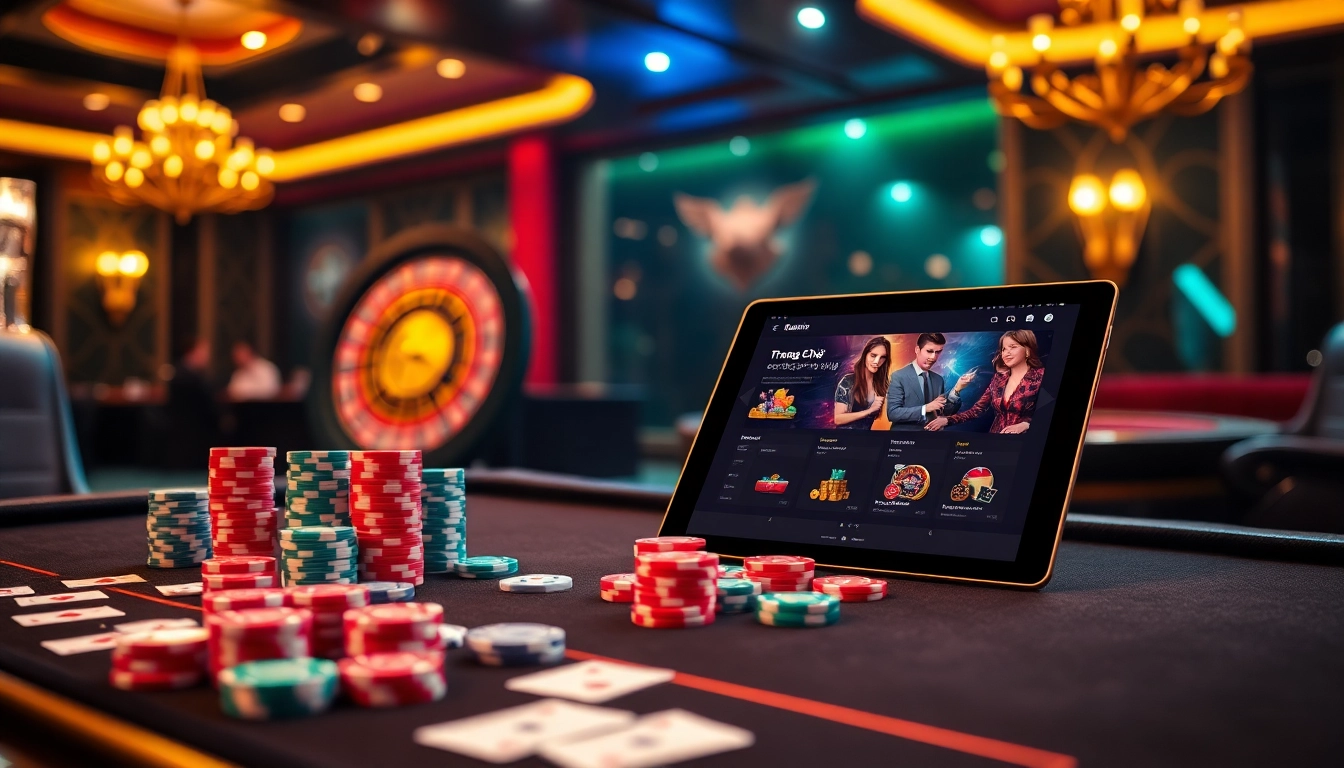 Engaging scene showcasing the Trang Chủ Kuwin casino experience with vibrant gaming elements.